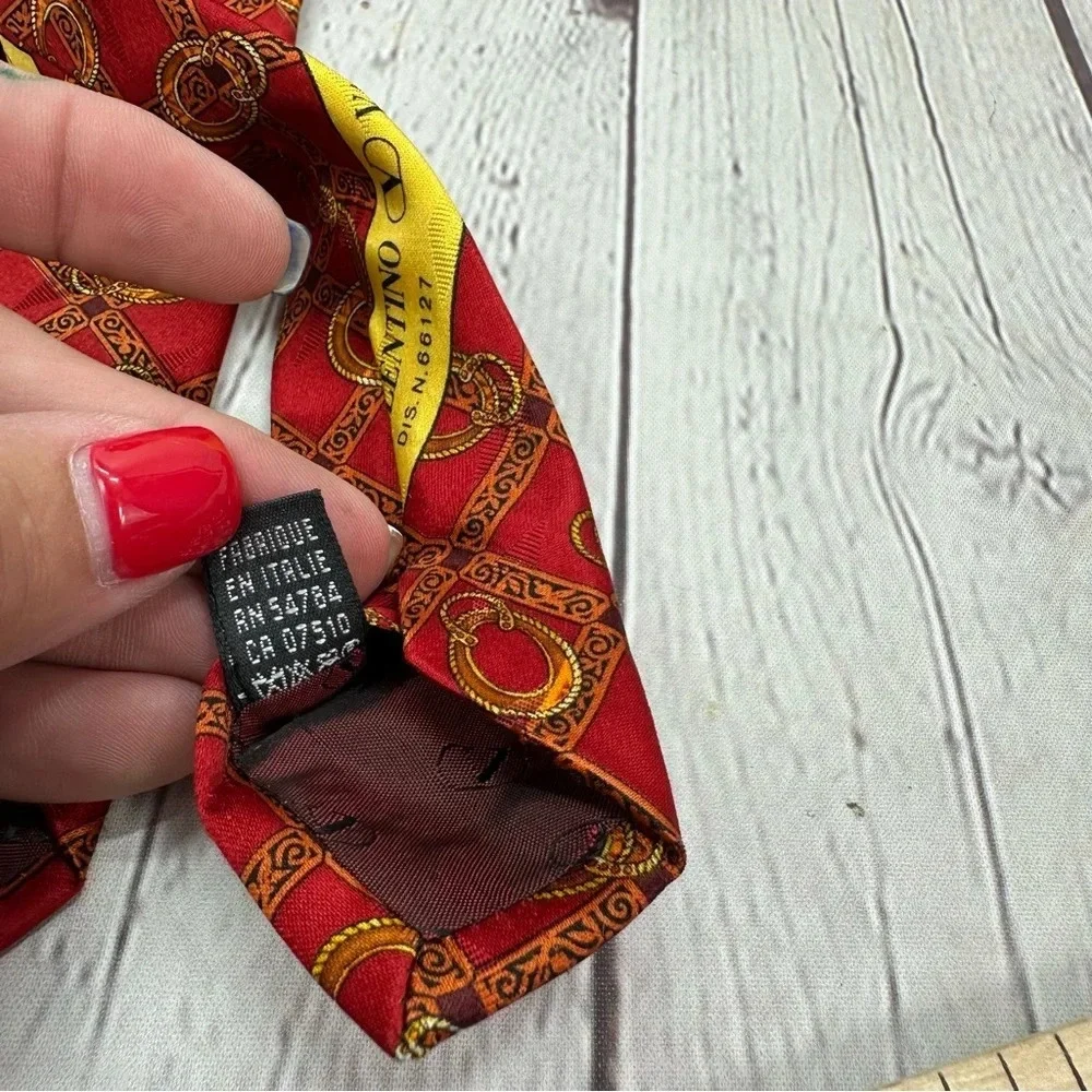 valentino cravatte silk necktie equestrian print deginer luxury made in italy